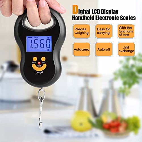 Oumefar Electronic Digital Scale Small Backlight LCD Display Luggage Scale Portable Handheld Balance Scale Weighing Tool