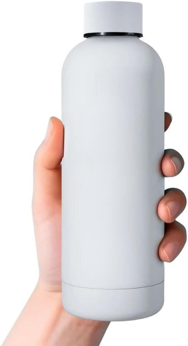 Travel Water Bottle Idea Insulated Modern Stainless Steel Small: White, BPA Free, Matte Finish, Vacuum Insulated Bottle