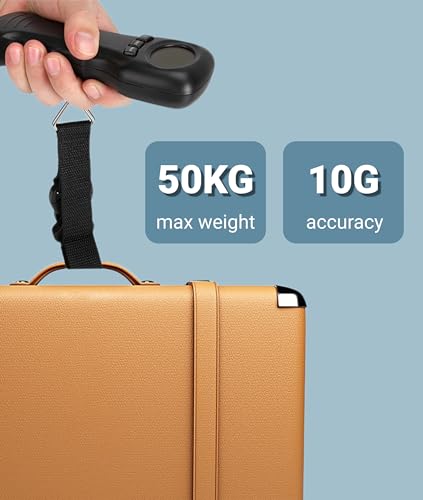 Jectse Luggage Scale, 50kg110lb Portable Travel Hanging Luggage Scale, Auto Lock Reading After Weighing, Convenient to Read
