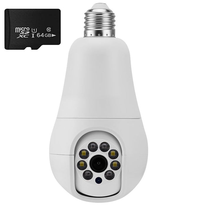 Wireless Light Socket Bulb WiFi Security Camera 360 Degree PTZ Home Camera Floodlight Night Vision Motion Detection Auto Tracking