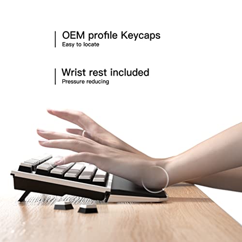 Hexgears X3 Wireless Mechanical Keyboard Tkl 87 Keys, Kailh Box 3.0 Blue Switch, Ergonomic, Nkey Rollover, Backlit Gaming Keyboard With Wrist Rest For Pctabletpsxboxmaclaptop