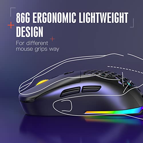 Ultra Custom Wireless Gaming Mouse Syww 8, Gaming Mouse 3395 Sensor 26000 Dpi Triplemode Wired+2.4 G+ Bt5.0 Connection With Software Programmable Black