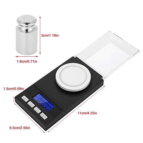 Digital Milligram Jewelry Scale, LED Digital Display Mini Portable High Precision 0.001g Pocket Jewelry Scale with Calibration