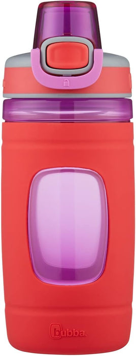 Bubba Flo Kids Water Bottle with LeakProof Lid, 16oz Dishwasher Safe Water Bottle for Kids, Impact and StainResistant, Coral