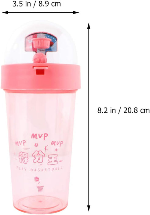 Tofficu Basketball Water Bottle Basketball Shooting Water Bottle Fun Cute Drink Bottle for Sport School Pink Pink