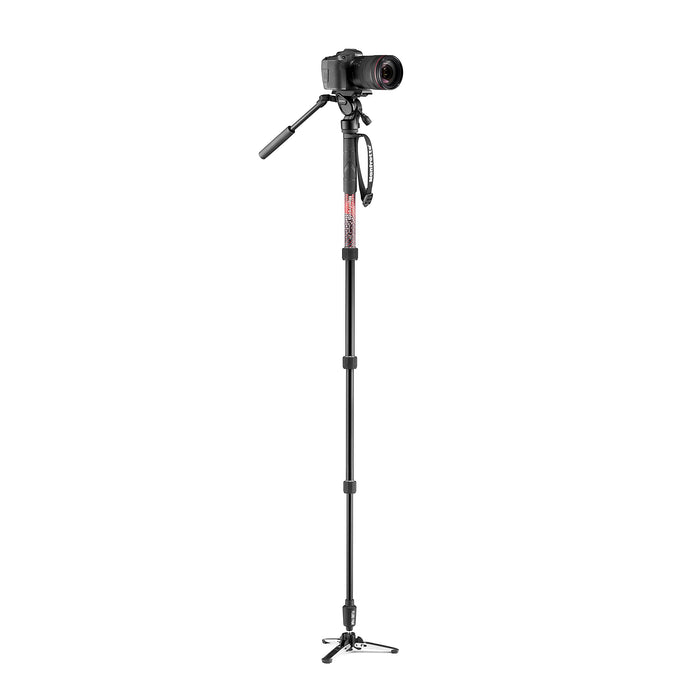 Manfrotto Element MII Video Kit Aluminium Fluid Monopod with Video Head, Slim and Lightweight, Loads up to 4kg, Foldable Fluid