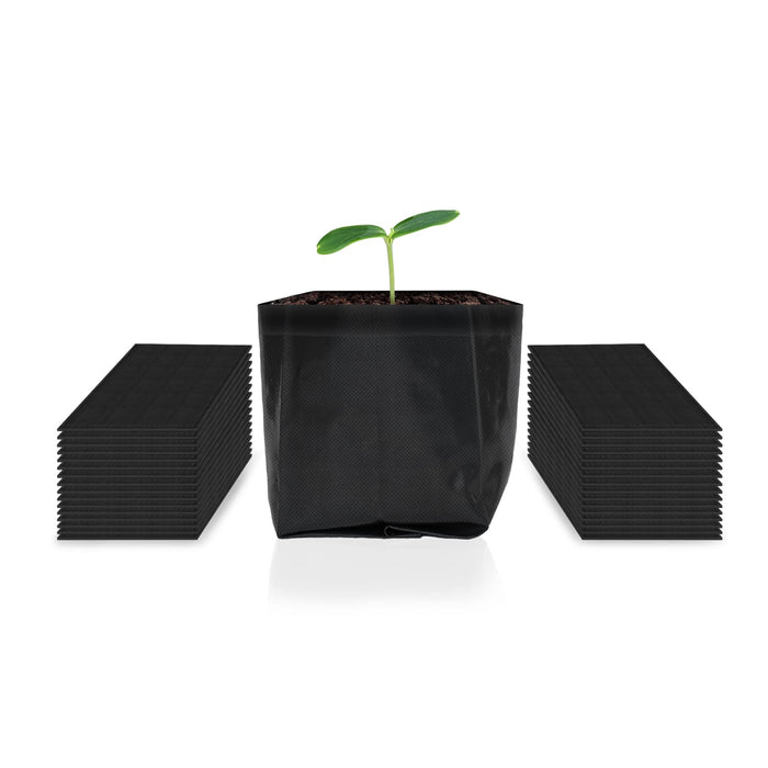 Uniqus Nursery Bags 14 Gallon, NonWoven Fabric Growing Pouches, 50Pack Biodegradable Plant Pots for Seed Starting, Soil Trans