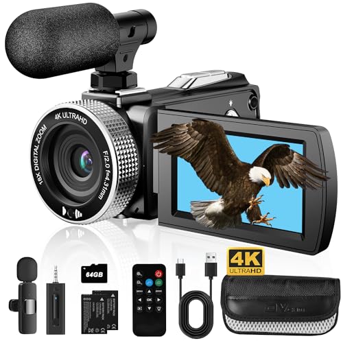 4K Video Camera Camcorder, Kids Video Camera, 48MP UHD Vlogging Camera for YouTube, 18X Digital Zoom 4K Camcorder Camera Recorder