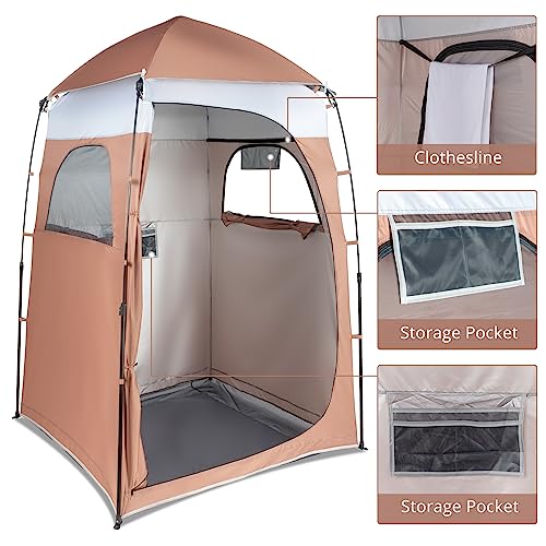 Shower Tent,Instant Pop Up Shelter With Mesh Floor Carrying Bag, Privacy Changing Room Tent For Toilet, Camping, Dressing