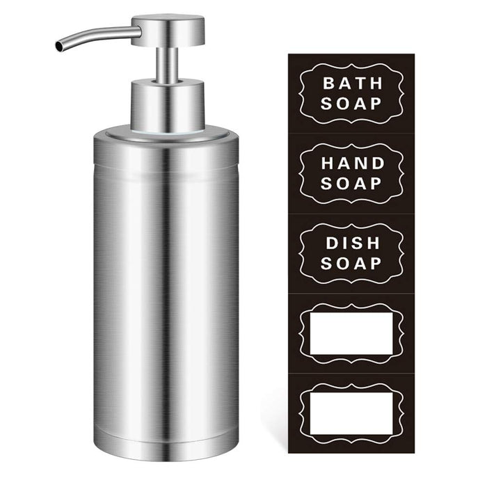 Hand Soap Dispenser 304L Stainless Steel Dish Bath Countertop Lotion Dispensers with RustLeak Proof Pump, Silver Liquid Wash Br