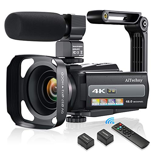 4K 60FPS Video Camera Camcorder Ultra HD 48MP Digital Camera WiFi YouTube Vlogging Camera with Microphone IPS Touch Screen