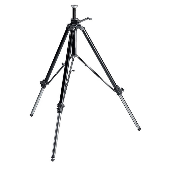 Manfrotto 117B Geared Video Tripod with Rubber Feet and Retractable Metal Spikes Black
