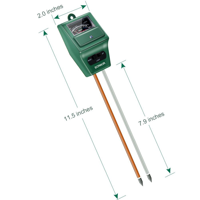 SONKIR Soil pH Meter, MS02 3in1 Soil MoistureLightpH Tester Gardening Tool Kits for Plant Care, Great for Garden, Lawn, Farm