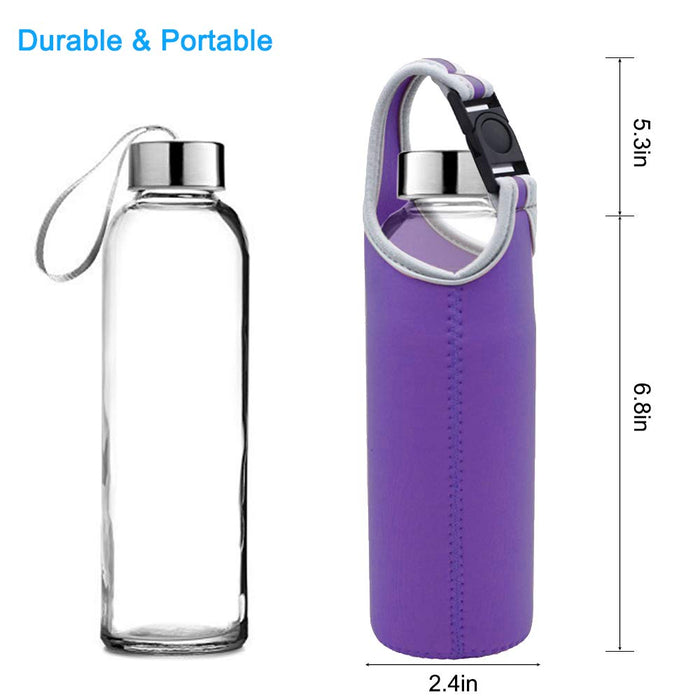 DanziX 4 Pack Neoprene Sleeve Bottle Cup Carrier Pouch,Fit for All 16oz21oz Portable Sport Water BottleBlack,Blue, Pink,Purple