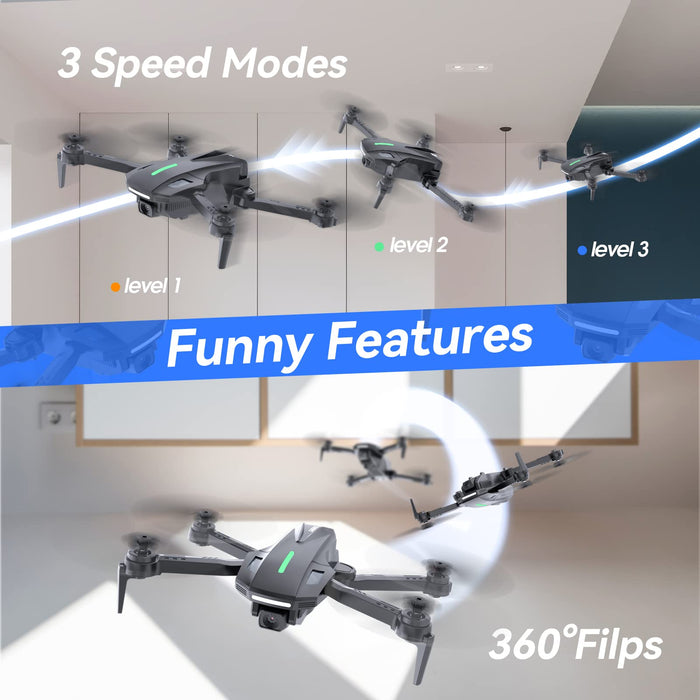 DEERC Drone with Camera, D70 Drones with Camera for s 1080P HD, RC Quadcopter for Beginners with 2 Batteries, Kids Toy Easy