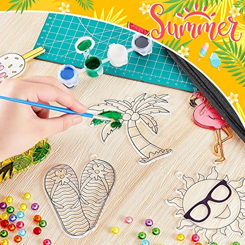 27 Sets Summer Window Paint Ornaments Summer Suncatchers Craft Kit DIY Suncatcher Kits Summer Suncatchers for Party Favors