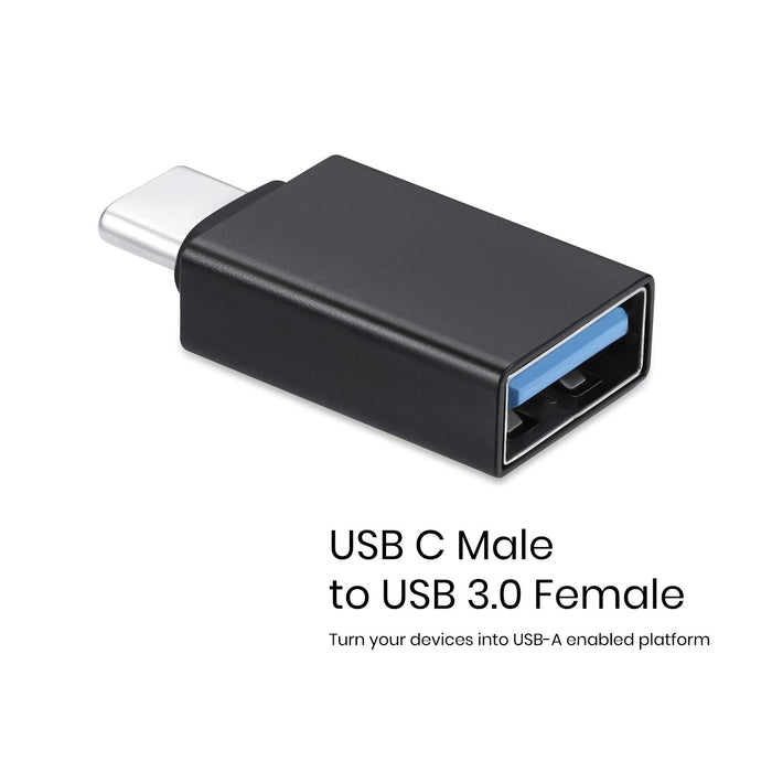 Perixx PERIPRO404 USB C Male to USB A Female Adapter USB 3.0 Spec for Smartphone, Tablets, Laptop, and Desktops Computer Black