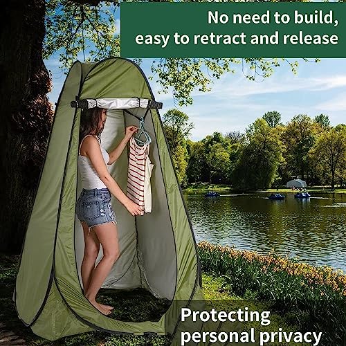 Portable Pop Up Privacy Shower Tent, Spacious Changing Room For Camping Hiking Beach Outhouse Toilet Shower Bathroom, Sun Canopy