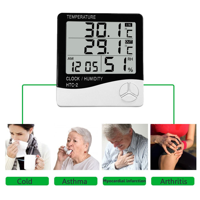 Mengshen Digital Hygrometer Thermometer, Indoor Outdoor Temperature Monitor, Home Office Temp Humidity Gauge Meter LCD Displa