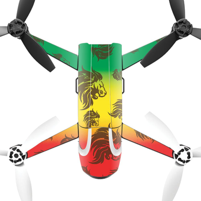 MightySkins Skin Compatible with Parrot Bebop 2 Quadcopter Drone wrap Cover Sticker Skins Rasta Lion