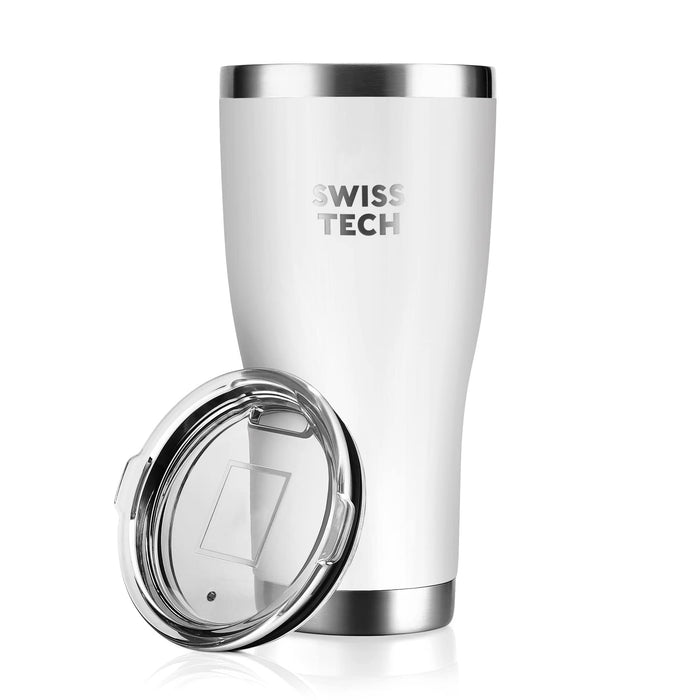 Swiss+Tech 30 oz Tumbler, Stainless Double Wall Vacuum Insulated Tumbler with Lid and Wide Mouth, for Christmas s, Travel