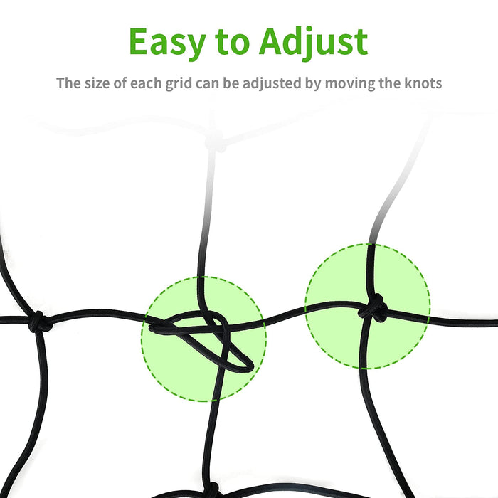 Uniqus 2x2FT Elastic Trellis Netting for Grow Tents, HeavyDuty Plant Net with Hooks, Flexible Hydroponics Support for Indoor Pl