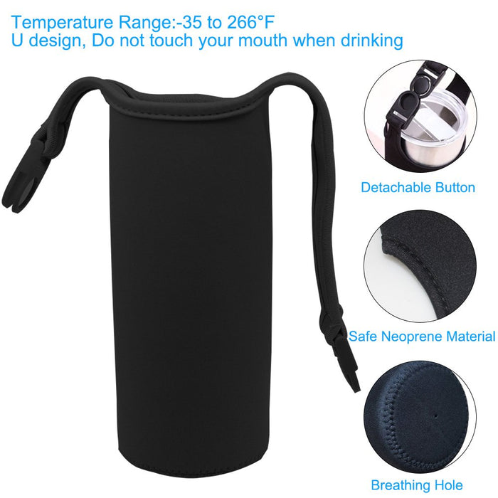 DanziX 4 Pack Neoprene Sleeve Bottle Cup Carrier Pouch,Fit for All 16oz21oz Portable Sport Water BottleBlack,Blue, Pink,Purple