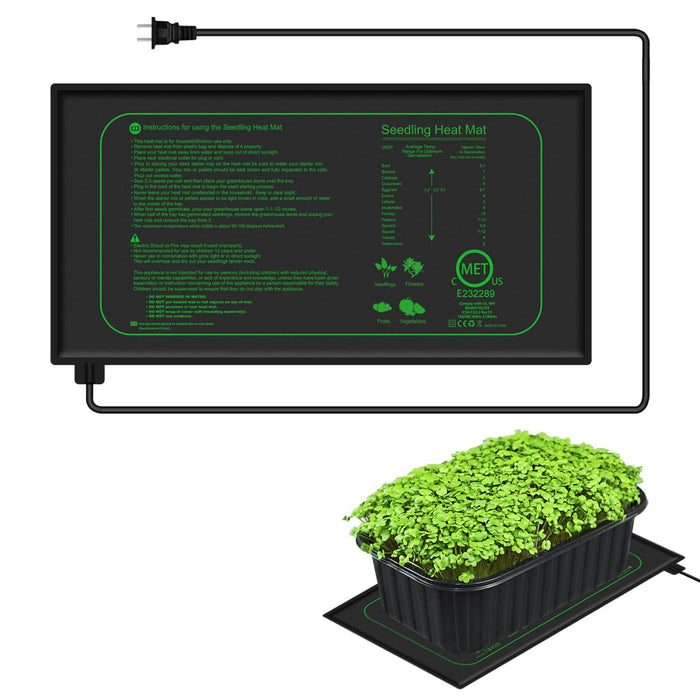LASIM Seedling Heat Mat for Seed Starting,21W Waterproof Heating Pad for Indoor Plants Germination 10 x 20.75