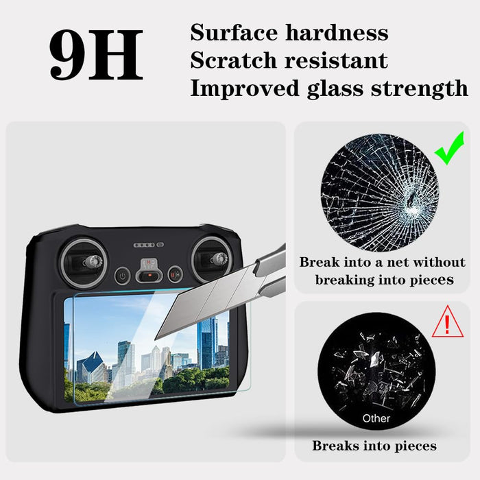 SHUAXI Screen Protector 3+1Pack Compatible with DJI Mini 3 Mini 3 ProMavic 3 RC Remote Controller, Tempered Glass Film High