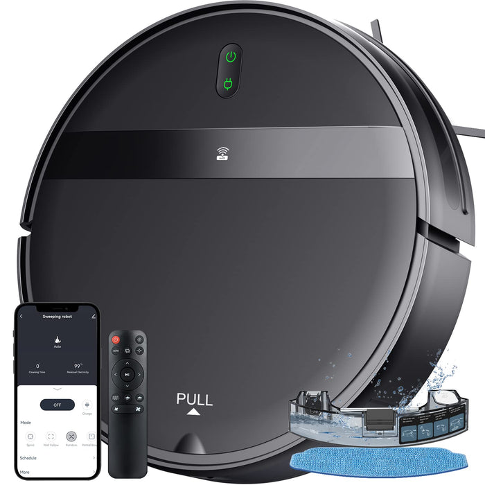 Robot Vacuum and Mop Combo, WiFiAppAlexa, Mopping Robot Vacuum Cleaner, TangleFree Suction, Automatic Recharge, Slim, Quiet