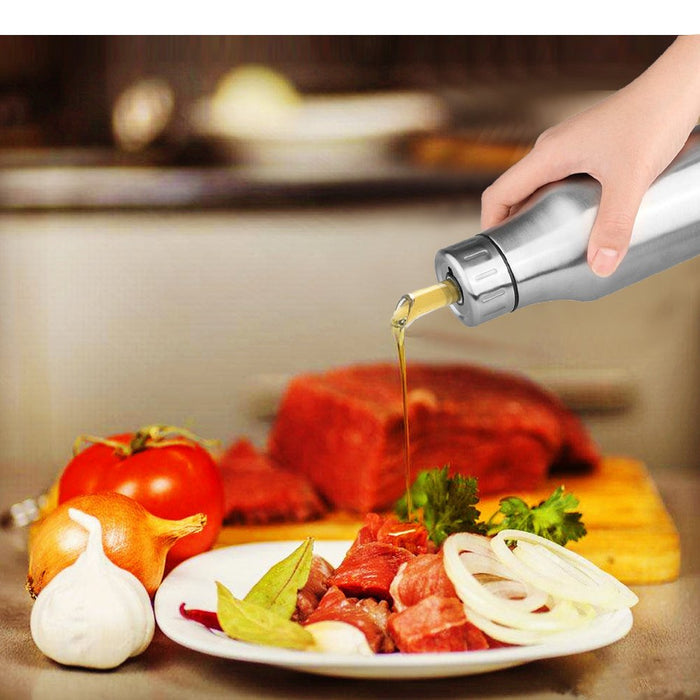 Flyboo Olive Oil Dispenser 34oz Oil Bottle Stainless Steel Leak Proof Olive Oil Decanter for Kitchen