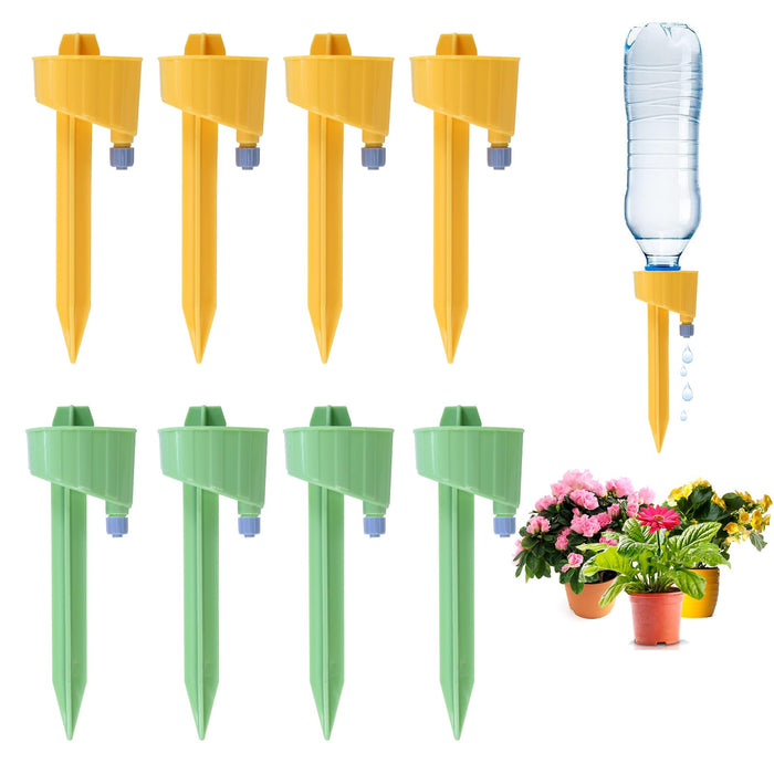 Ohayooz Updated Design Self Watering Spikes, Auto Plant Watering Devices with Adjustable Drip Valve, Bevel Dual Runner Spouts