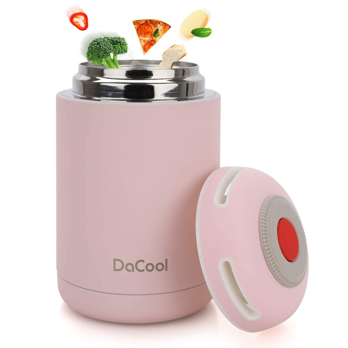 DaCool Insulated Lunch Containers Hot Food Jar Vacuum Insulated Stainless Steel 16 oz Leak Proof Keep Food Cold Hot Food Containe