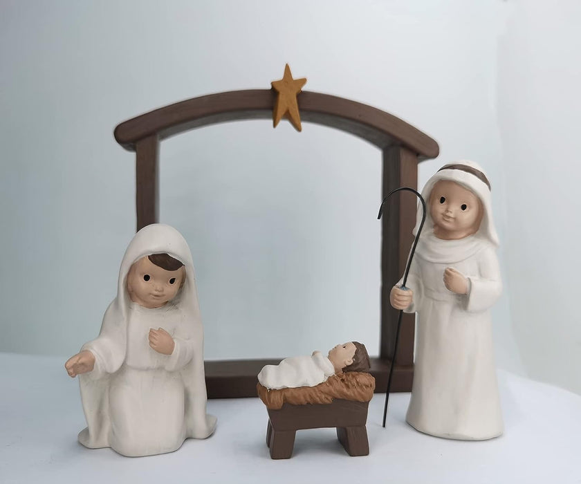 DurableDelights Nativity Family Set Hand Painted Crafts 12 Piece Classic Resin Christmas Cream Nativity Set The Story of Jesus Nativity Scene Collection…