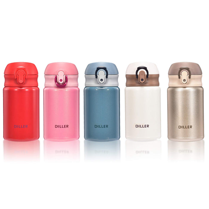 Diller Thermal Water Bottle 10 Oz Mini Insulated Stainless Steel Bottle, Leakproof Cute Vacuum Flask, Perfect for Purse or Kids