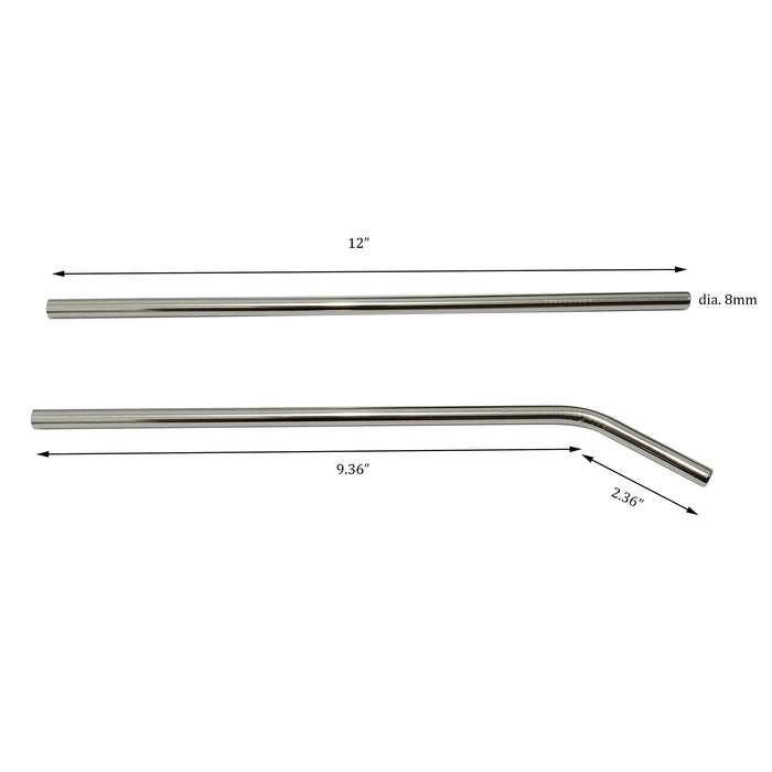 Stainless Steel Straws, 4pcs 12 Ultra Long 0.3 Wide Reusable Metal Drinking Straws with Cleaning Brush for Stanley 40oz 64oz