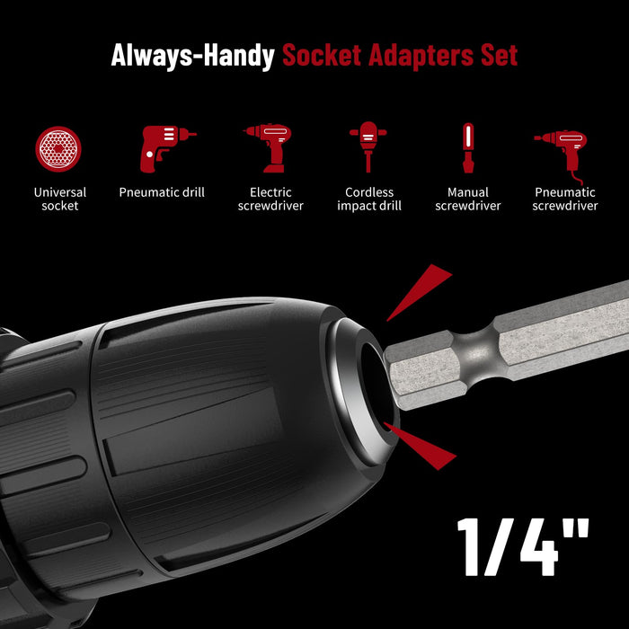 Katerk Socket Adapter Set Cool Stuff Gadgets, 10 Pack Impact Driver Socket Adapter For Automotive Diy, Stocking Stuffers For Men