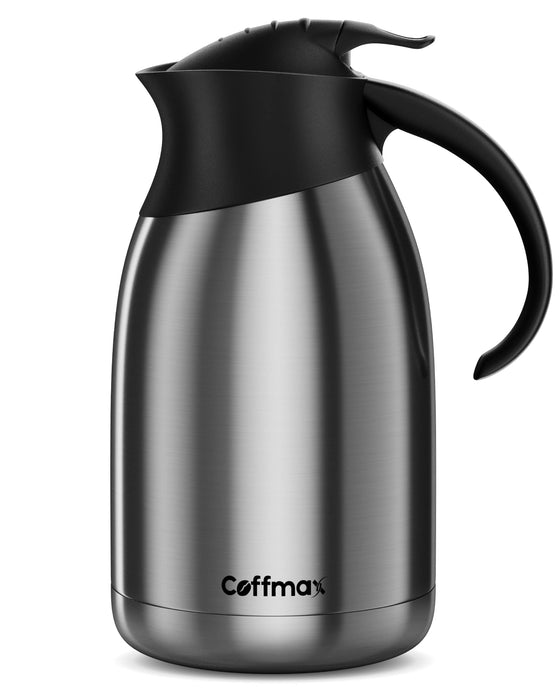 Insulated Thermal Coffee Carafe Pitcher 68 Oz Double Walled Vacuum Thermos Butler Server – Large Coffee Carafe for Keeping Hot