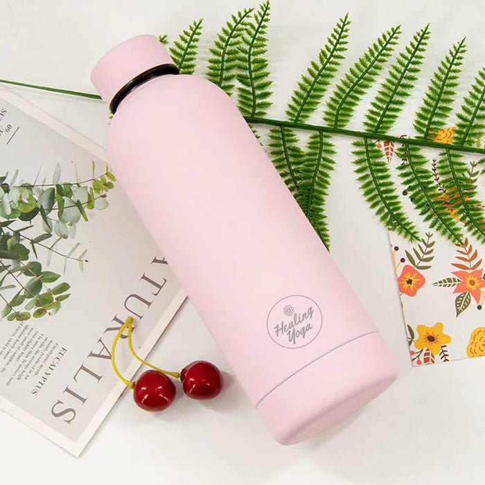 Christmas Savings Double stainless steel water bottle 24 Hrs COLD, 12 Hrs HOT Leakproof Sweat Free Design 16oz, Light pink
