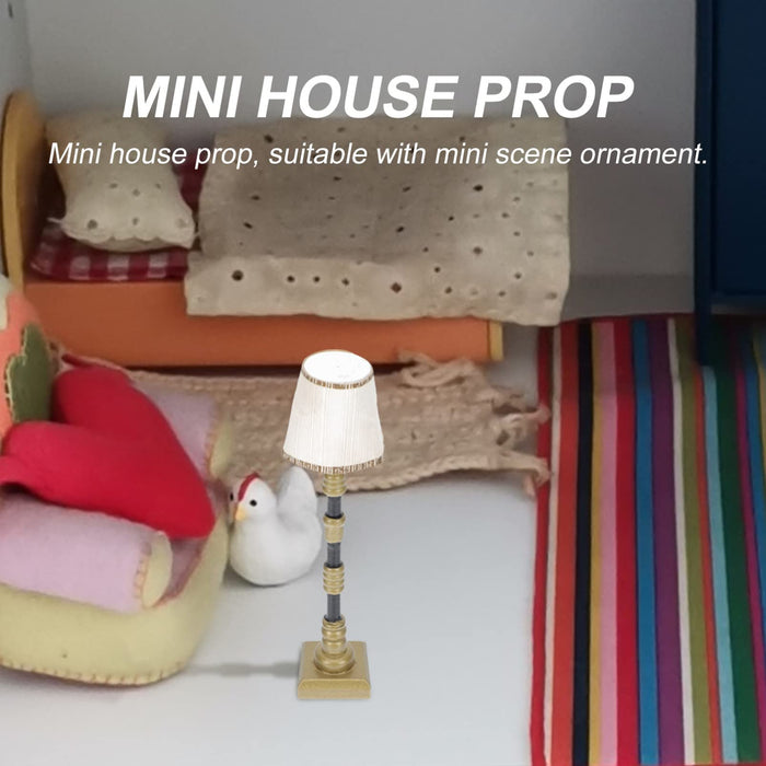 1 12 Miniature Dollhouse Floor Lamp LED Mini Lamp Dolls House Furniture Acessories