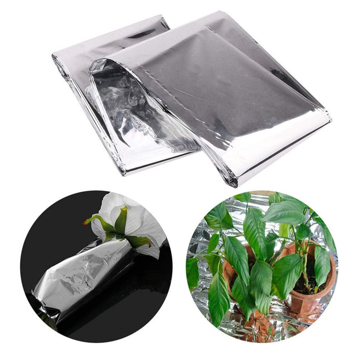2Pc Plant Reflective Film,82 x 47 inch Silver Plant Reflective Film Garden Grow Light Accessories Greenhouse Reflective Covering