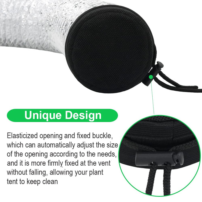 2 Pack 8 Grow Tent Vent Cover Dust Filter Cover for Plant Grow Tent Accessories with Elastic Band and Fixed Buckle Fan Exhaust