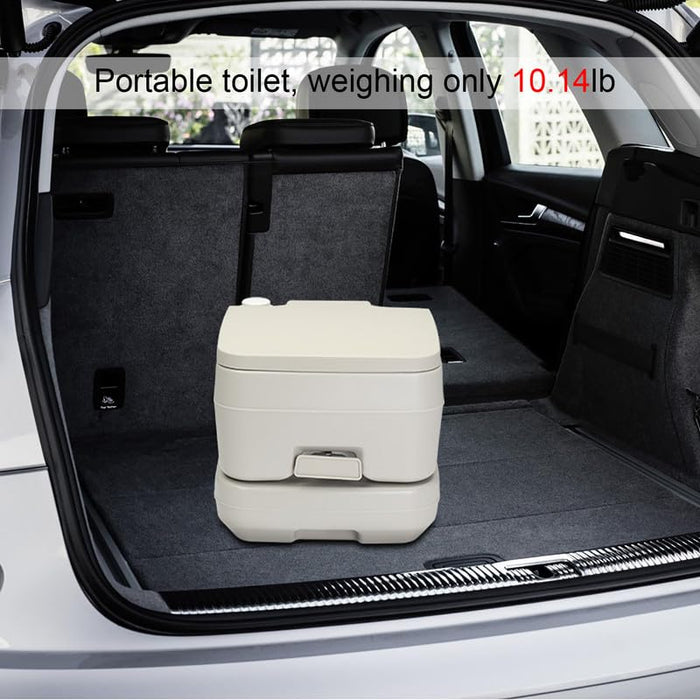 Portable Toilet For Camping 2.64 Gallon Removable Flush Toilet W/Double Outlet,Outdoor Commode Camp Toilet Composting Toilet Rv