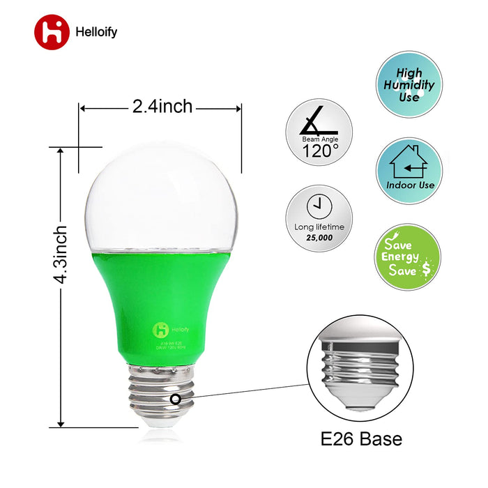 helloify A19 LED Plant Grow Light Bulb, 9W, Equivalent 100W, DIY Horticulture Indoor Gardening, Growing Light for Indoor Plants
