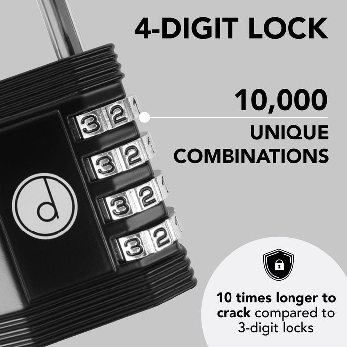 Padlock 4 Digit Combination Lock For Gym School Locker, Outdoor Gate, Shed, Fence, And Storage, Combo Lock Locker Lock Weath