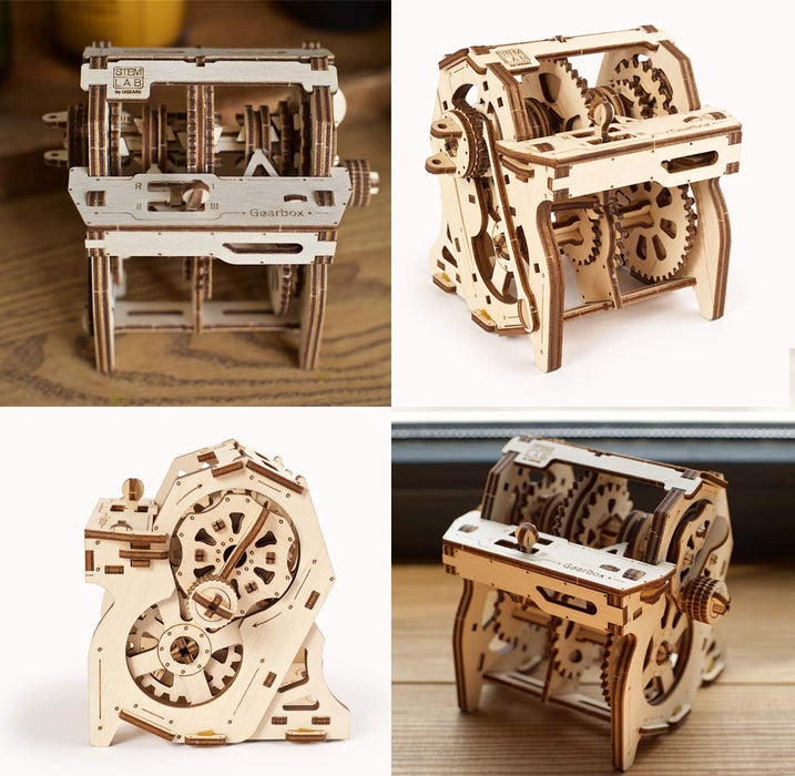UGEARS STEM Gearbox Model Kit Creative Wooden Model Kits for s, Teens and Children DIY Mechanical Science Kit for Self Assembly Unique Educational