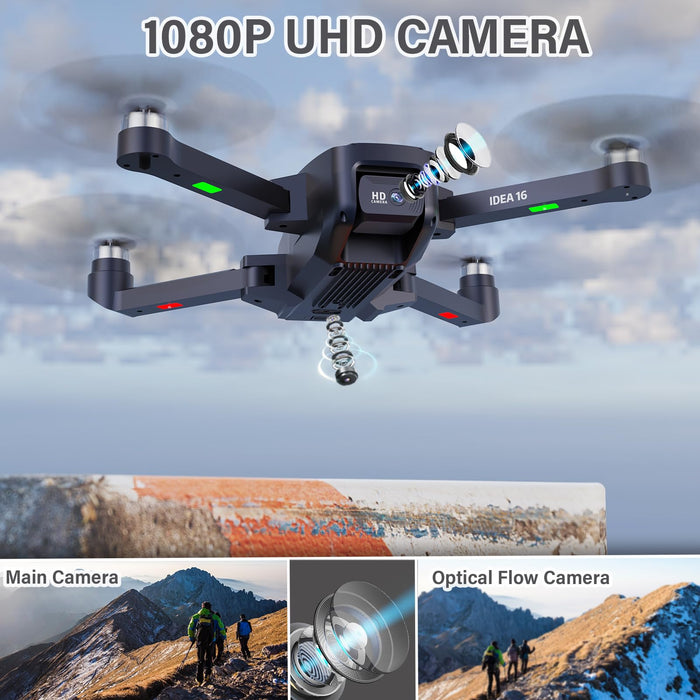 IDEA16P Brushless Motor Drone with 2 Camera for s 2k EIS Camera Drone Max speed 40kmh 5GHz WiFi FPV video RC Drones Dual
