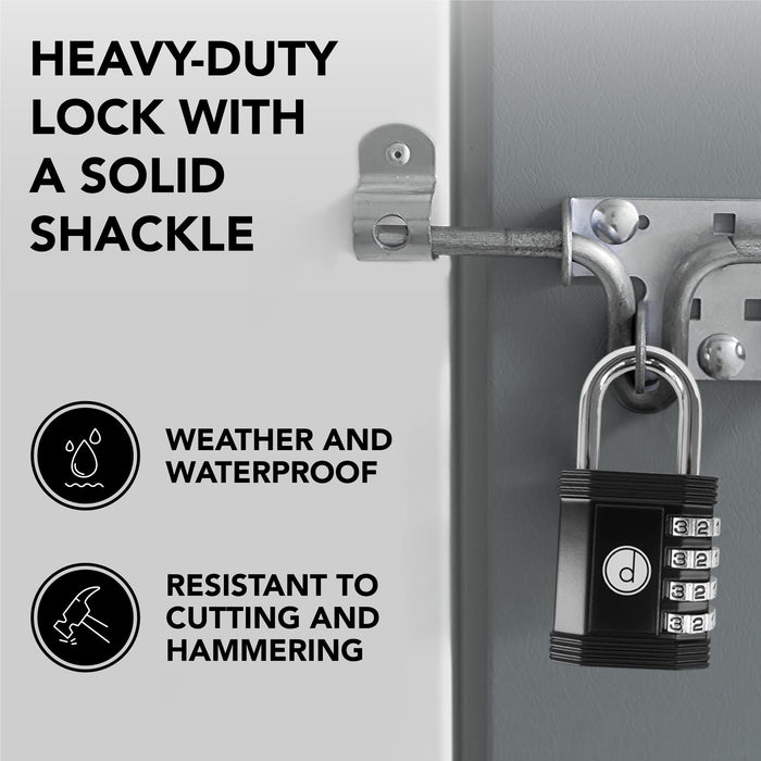 Padlock 4 Digit Combination Lock For Gym School Locker, Outdoor Gate, Shed, Fence, And Storage, Combo Lock Locker Lock Weath