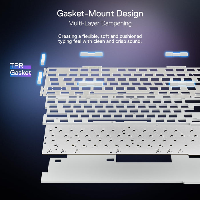 Redragon K673 PRO 75 Wireless Gasket RGB Gaming Keyboard, 3Modes 81 Keys Compact Mechanical Keyboard HotSwap Socket, Dedicated