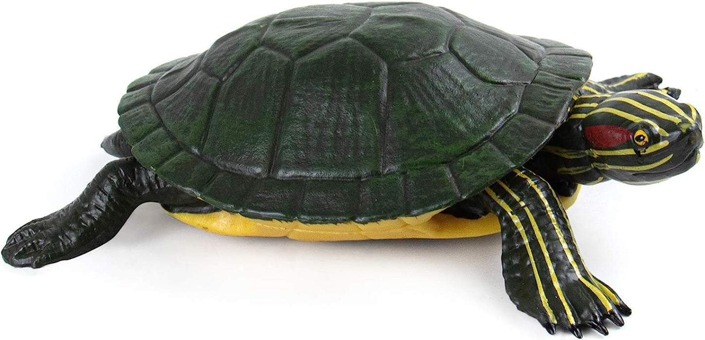 Realistic Plastic Figurines Lifelike Animal for Boys and Girls Education Party Favor Decoration (Red-Eared Slider Tortoises, Set of 1)